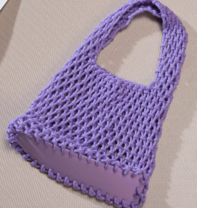 Commercio all'ingrosso <span class=keywords><strong>borsa</strong></span> Tote in corda di <span class=keywords><strong>cotone</strong></span> Color caramello da donna con tessuto a mano - Product Image 5