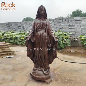 Giardino di vendita calda squisita intagliato a mano vergine maria antica decorazione della chiesa religiosa in bronzo statua della vergine maria - Product Image 2