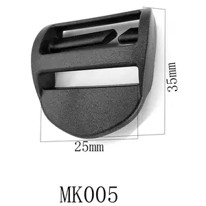 Plastic Ladder Lock Slider Buckles Backpack Straps Black Wide 1inch Tri Glide Slider Bag Accessories