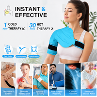 Enveloppe de gel réutilisable pour épaule World-Bio pour thérapie chaude et froide, blessure de la coiffe des rotateurs, blessure sportive, gonflement et soulagement de la douleur