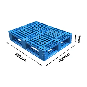 QS palet plastik besar dapat ditumpuk reversibel tugas berat Eropa palet plastik berlubang untuk sistem pelacakan