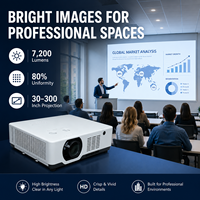Proyector de Mapeo 3D de 7200 Lúmenes WUXGA 1920x1200, Proyector Láser 3LCD para Eventos y Proyección en Edificios