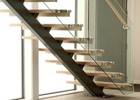 Escalier Prima Commercial Moderne en Métal à Monopoutre Conforme aux Codes, Conception à Poutre Unique pour Utilisation Intérieure, Bureaux, Bâtiments Publics