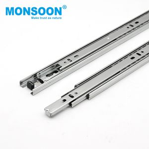 kitchen accessories full extension side mount drawer rail 35mm triple fold telescopic ball bearing runners hidden drawer slide - Product Image 3