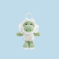 En gros, Mini pendentif animal en peluche moelleux avec bonnet en dentelle, porte-clés en peluche de dessin animé, breloque de sac à dos, anti-stress, cadeau pour enfants