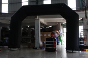 Inflatable Black Arch Customized Logo Digital Printing Waterproof Durable Electric Air Pump Plug Powered 12ft Tall Advertising - Product Image 2