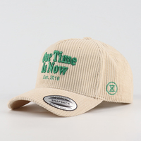 Casquette de baseball unisexe en velours côtelé à 5 panneaux, personnalisable avec logo, style snapback, motif fruité Dobby, structurée, haute qualité, vente en gros BSCI