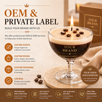 Vela Aromática Personalizada en Vaso de Cóctel, Vela de Martini de Cera de Soja con 9 Fragancias para Decoración del Hogar, Regalo, Venta al por Menor y Marca Privada