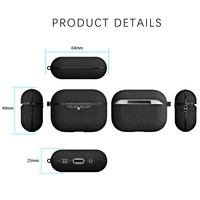 Étui pour écouteurs Air 4 en TPU à motif litchi, couleur unie de luxe, compatible avec la recharge sans fil, pour Air Pro2 / Pro3 / Air2 / 3 / 4