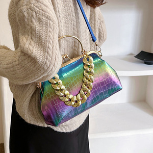 Luxus Mode einfarbig Krokodil leder dicke Kette Frauen Handtaschen Damen Schulter Umhängetasche und Handtasche - Product Image 6