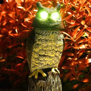 Décoys de hiboux en gros pour effrayer les oiseaux, hibou à énergie solaire, yeux lumineux, tête rotative et son - Product Image 4