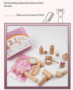 COMMIKI Ensemble de jouets de coiffeur en bois pour enfants avec ciseaux Peigne Sèche-cheveux Outils de <span class=keywords><strong>maquillage</strong></span> <span class=keywords><strong>Jeu</strong></span> de rôle <span class=keywords><strong>Salon</strong></span> de beauté <span class=keywords><strong>Jeu</strong></span> pour faire semblant de jouer - Product Image 2