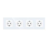 Quadruple EU Russie Standard prise de courant murale panneau de verre cristal blanc gris noir Glod 110-240V prise électrique