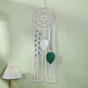 Maison séjour vent nordique salon décoration murale bohème bois perle coton corde manuel tissé <span class=keywords><strong>tapisserie</strong></span> fond mur pendentif - Product Image 4