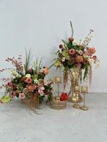 RK312 Vente en gros de boules de fleurs artificielles en soie, grandes, blanches et vertes, roses et orchidées, style Monet, pour centres de table de mariage