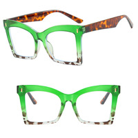 Monture de lunettes carrée de grande taille pour PC, style œil de chat, anti-lumière bleue