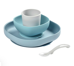 Ensemble de <span class=keywords><strong>repas</strong></span> en Silicone <span class=keywords><strong>4</strong></span> pièces, ensemble d'alimentation en silicone pour bébé. Bol pour bébé - Product Image 1