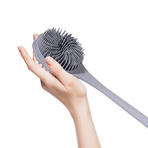 Long Handle Massage <b>Brush</b> Silicone Oval Bath <b>Brush</b> For <b>Back</b> Scrubbing Adult Use - Product Image 5