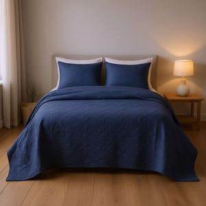 Juego de Cubrecamas Reversibles de 3 Piezas, 100% Poliéster, Diseño Sólido, Cubrecama Cosido para una Mayor Comodidad y Estilo en la Cama - Product Image 2