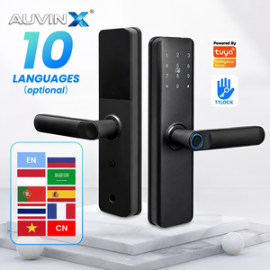 กุญแจล็อคประตูอัจฉริยะ Auvinx Tuya WiFi TTLock แบบสแกนลายนิ้วมือ พร้อมระบบควบคุมผ่านแอพพลิเคชั่น รหัสผ่าน และการ์ด สำหรับอพาร์ทเมนต์และประตูไม้ - Product Image 1