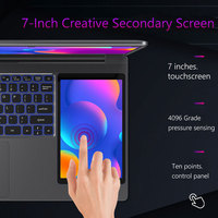 Intel Celeron 15.6 pouces double écran rétro-éclairé clavier ordinateur portable 7 pouces écran 512GB SSD DDR4 pour usage personnel à domicile vidéo idée cadeau