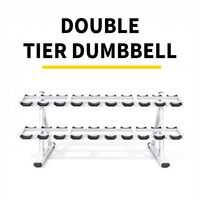 Support de rangement pour haltères à double niveau en acier robuste pour salle de sport commerciale et équipement de fitness à domicile