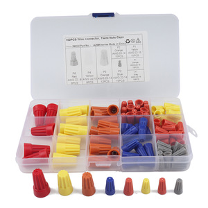 Conectores de cable IQHUI con tapas de rosca, 102 piezas, AWG22-8, codificados por colores, para reparación de cableado eléctrico - Product Image 1