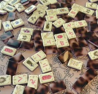 Jeu de Mahjong Américain en Résine pour la Famille, 160 Pièces, Ensemble Complet, Vente en Gros, Coffret Cadeau de Luxe Prêt à Voyager
