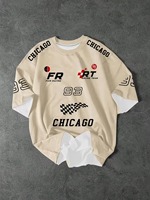 Nouveau T-shirt d'été pour homme, style américain, couleur unie, motif lettre, col tricoté, 3D, manches courtes, 100% polyester, séchage rapide, respirant