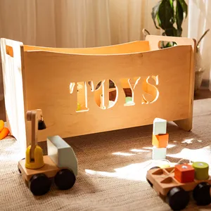 Scatola dei giocattoli multifunzionale in legno organizzatore di giocattoli in legno mobili Montessori scatola di immagazzinaggio della scuola materna del bambino stoccaggio dei giocattoli