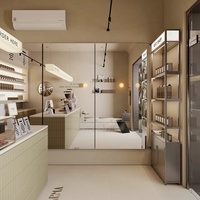 Comptoir de Bar Moderne en Bois pour Café, Boulangerie et Magasin, Design Intérieur Personnalisé Écologique, Recyclable et Étanche avec LED