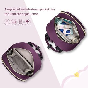 Muestra gratis personalizada de gran capacidad de apertura amplia de cuero PU vegano madre maternidad viaje mamá pañal bebé bolsa de pañales mochila - Product Image 6