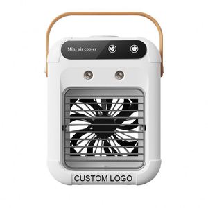 Custom Logo Screen Printed Portable Water Cooled Small Cooling Fan <b>Mini</b> Evaporative Desk Air <b>Cooler</b> Lasting Spray - Product Image 1