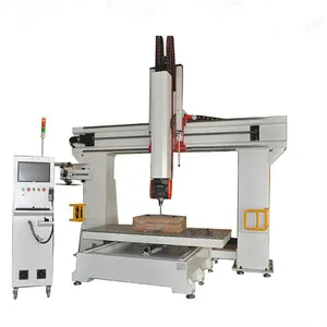 Remax 1325 cnc roteador 5 eixos atc 360 graus rotação máquina de fresagem do eixo