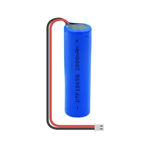 थोक बेलनाकार रिचार्जेबल बैटरी पैक 3.7V लिथियम आयन 18650 2000mAh 7.4Wh बैटरी