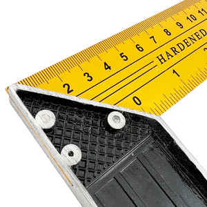 Équerre d'angle 300 mm (12 pouces) en acier avec échelle jaune et base en alliage d'aluminium, outil de mesure à 90 degrés pour le travail du bois et la construction - Product Image 4