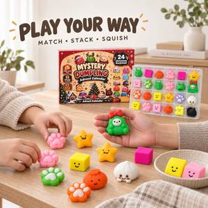 Calendrier de l'Avent de Noël Black Friday : Boîte Mystère Squishy en Forme de Dumpling – Promotion Saisonnière – Coffret Cadeau de Fêtes Anti-stress à Presser - Product Image 4