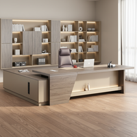 Bureau de direction en forme de L BTMED, mobilier de bureau, design moderne en panneaux de bois, usage commercial, fabricant chinois de luxe