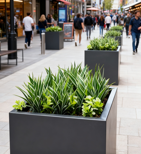 Vaso de Flores Personalizável em Aço Inoxidável - Grande Tamanho para Paisagismo Municipal/Comercial - Product Image 1