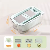 AMZ Vente à Chaud Hachoir à Légumes Manuel Multifonctionnel 6 en 1 Broyeur de Fruits et Légumes Coupe-Pommes de Terre avec Panier de Vidange