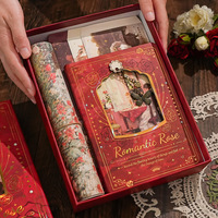 Coffret Cadeau Rétro Peinture à l'Huile Creuse avec Journal Papillon et Fleur Estampé Or – Le Cadeau Idéal pour Filles (Carnet)