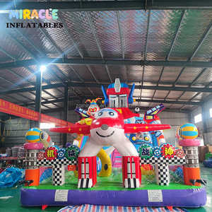 Parc d'attractions gonflable commercial avec souffleur, aire de jeux pour enfants, combo toboggan et parcours d'obstacles, robot mécanique - Product Image 1