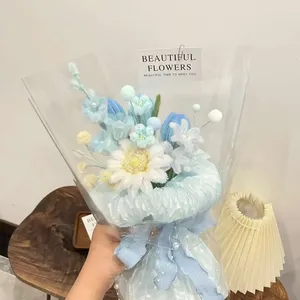 ชุดวัสดุทำช่อดอกไม้แฮนด์เมด DIY/ชุดสำเร็จรูป ก้านไหมพรมบิดเกลียวกำมะหยี่สำหรับจัด<span class=keywords><strong>ดอก</strong></span>ไม้ เป็นของขวัญวันแม่หรือวันวาเลนไทน์ - Product Image 2