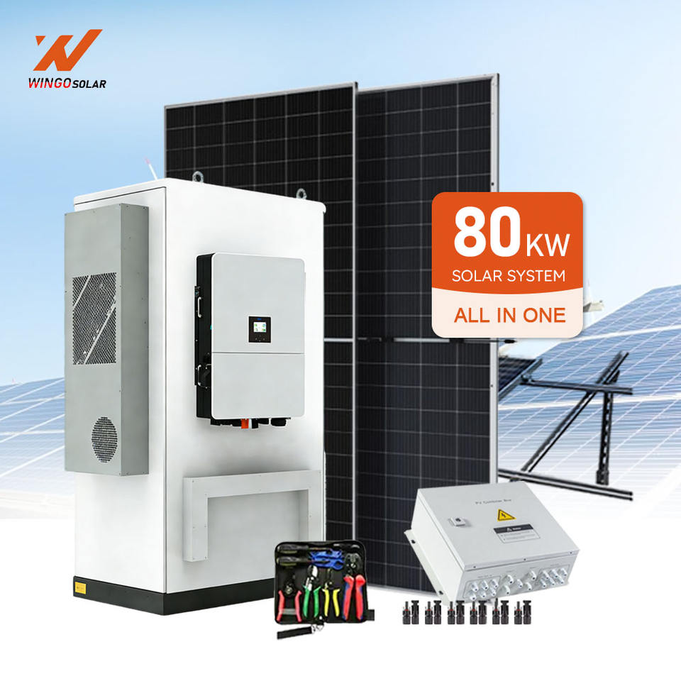 Deye 50KW 60KW 80KW 100KW Hybrid Solar Panels Energy System Complete ...