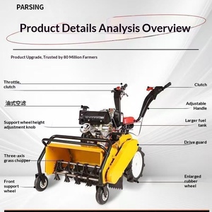Nuovo Modello di Micro-Coltivatore Diesel a Quattro Ruote Motrici, Macchina Multifunzionale per Diserbo e Zappatura, Dissodatore Rotativo per Frutteti - Product Image 4