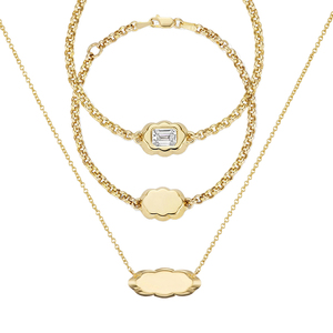 Gemnel 925 silver Cloud jewelry <b>set</b> Diamond <b>Bracelet</b> Emerald Gem rolo chain baguatte diamond <b>bracelet</b> for women - Product Image 1