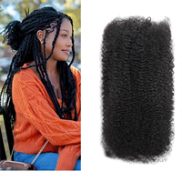 Cheveux humains malaisiens vierges bruts Remy 8A Afro Kinky Curly 50g/paquet en vrac pour tresses, extensions, dreadlocks, réparation de locs, twists, mèches individuelles