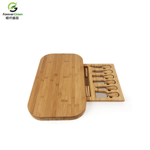 Tabla de queso de bambú Hengyoushengpin con juego de cuchillos y cajón para uso en la cocina - Product Image 2