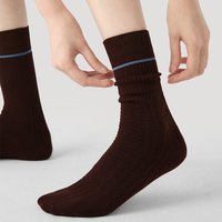 Chaussettes de sport personnalisables respirantes en coton peigné pour l'hiver, chaussettes mi-mollet rayées pour hommes et femmes, avec logo personnalisé