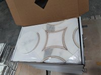 GOLDTOP Revêtement de sol 100% Calacatta naturel or Mosaïque en marbre Médaillon Carreaux pour projets d'accueil Couverture de sol